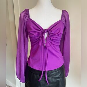 purple bebe long sleeve blouse